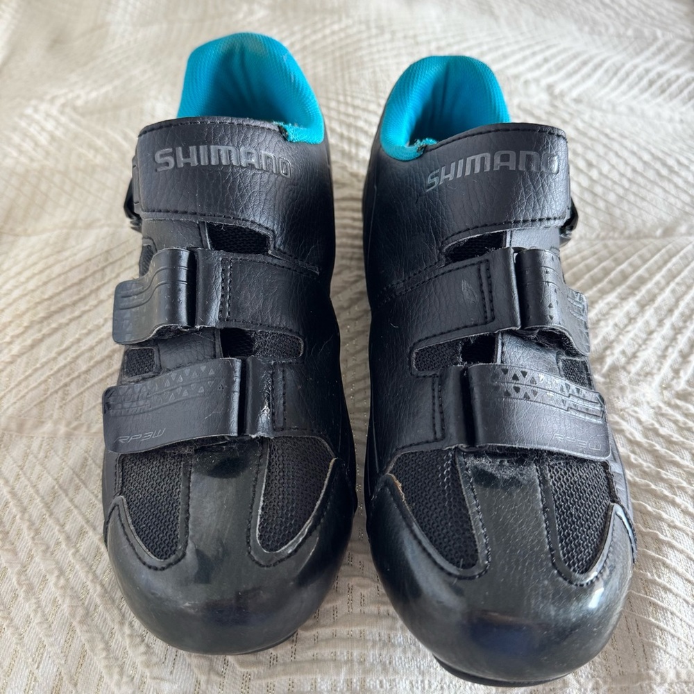 Shimano Women's Black & Teal Cycling Shoes - Secure Velcro Fit